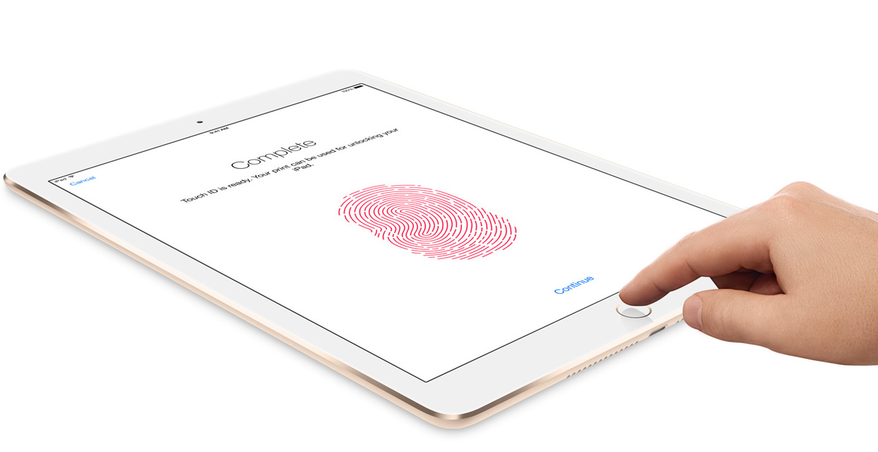 Apple iPad Air 2 has TouchID