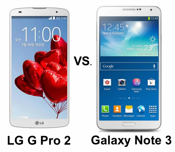  LG G Pro 2 vs Samsung Galaxy Note 3 