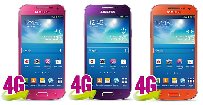 Samsung Galaxy S4 Mini Orange, Pink and Purple