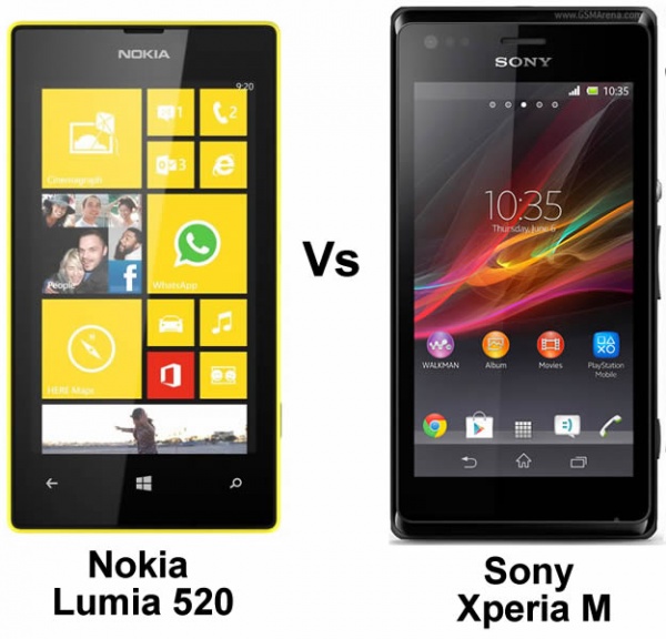 Nokia Lumia 520 Vs Sony Xperia M
