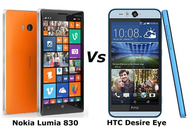 Nokia Lumia 830 vs HTC Desire Eye