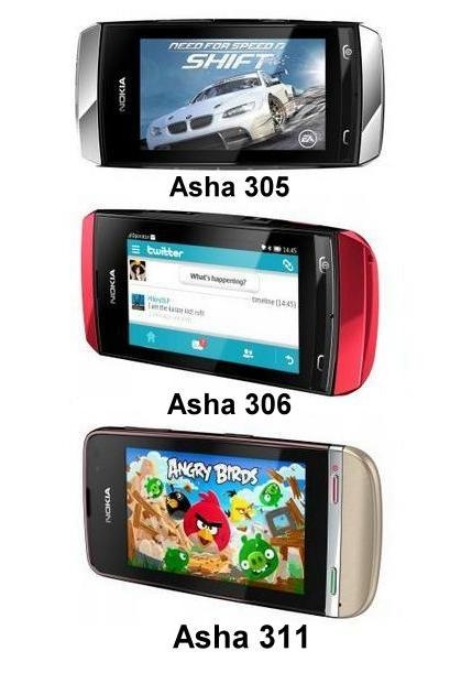 Nokia Unveil Asha 311 , 305 and 306 Touch Smartphones