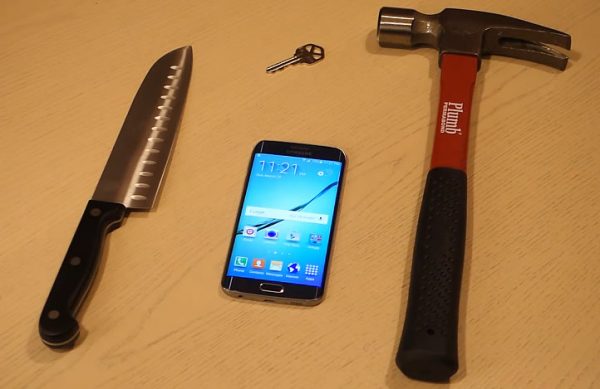 Samsung Galaxy S6 faces hammers, knives and more