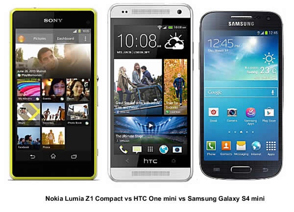 Sony Xperia Z1 Compact vs HTC One mini vs Samsung Galaxy S4 Mini